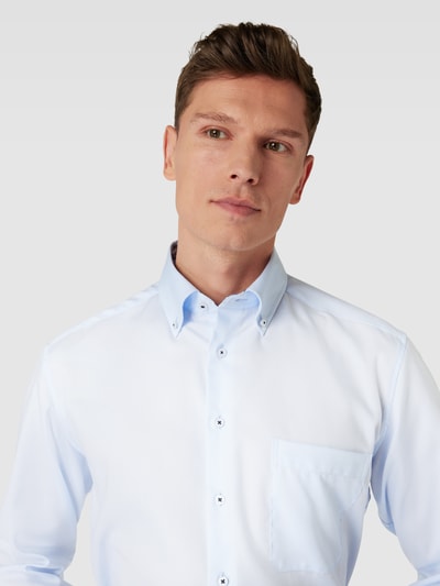 Eterna Comfort fit zakelijk overhemd met button-downkraag Bleu - 3