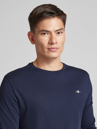 Gant Longsleeve mit Label-Stitching Marine 3