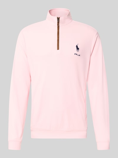 Polo Ralph Lauren Regular Fit Troyer mit kurzem Reißverschluss Pink 1