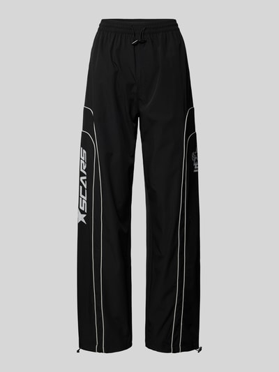 LOVE SCARS Spodnie typu track pants z nadrukiem z logo model ‘Coach’ Czarny 2