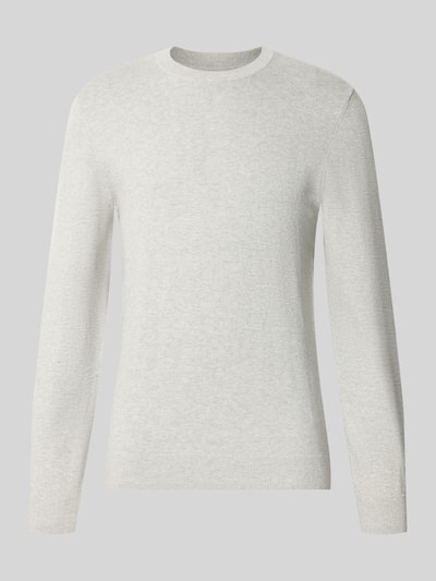 Produktfoto, Strickpullover aus Baumwoll-Kaschmir-Mix mit Rundhalsausschnitt von MCNEAL, hellgraue Farbe, fein gestrickte Textur, Regular Fit, für Herren