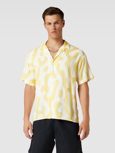 Jack & Jones Vrijetijdsoverhemd van viscose met all-over motief, model 'OCEANDAY' Geel - 4