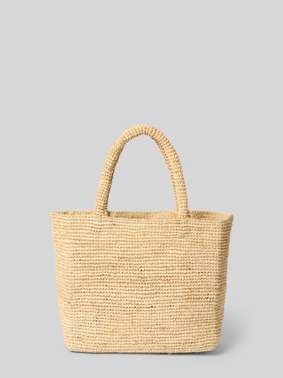 Produktfoto, torba shopper z bawełny, model 'RAFFIA' od MC2 Saint Barth, imitacja łyka, wyhaftowany napis, szerokość w rozmiarze 1: 36 cm, długość w rozmiarze 1: 24 cm, głębokość w rozmiarze 1: 13 cm, pasek na ramię regulowany 34 cm, główna przegroda z zamkiem błyskawicznym