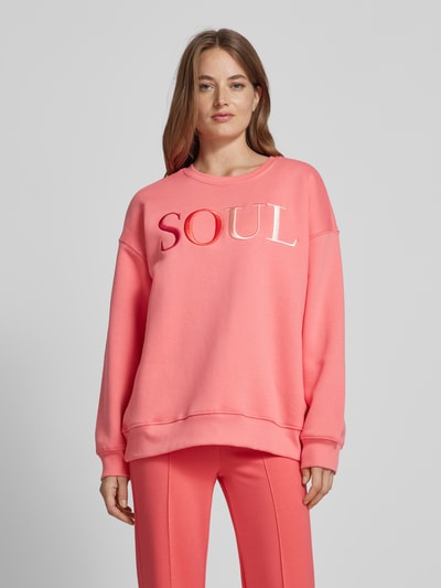 Smith and Soul Bluza o kroju oversized z wyhaftowanym logo Mocnoróżowy 4