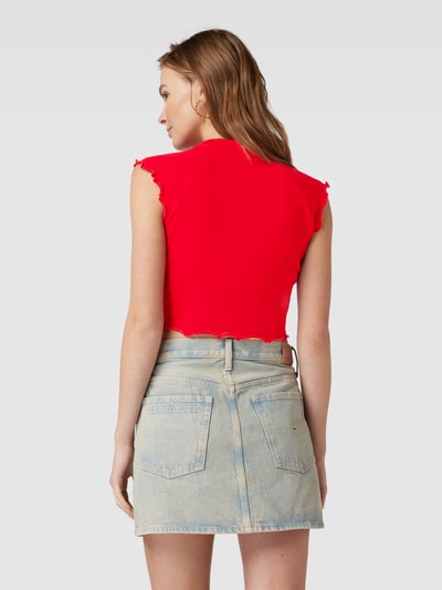 Tommy Jeans Crop Top mit Label-Stitching Hellrot 5