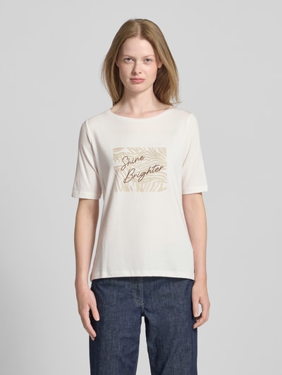 More & More T-shirt met labeldetail Offwhite - 4