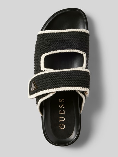 Guess Slides mit Logo-Applikation Modell 'FADENNA' Black 3