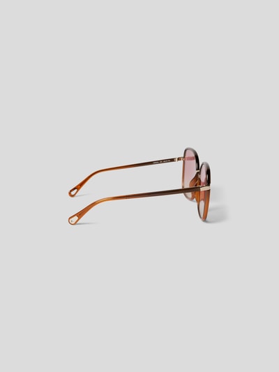 Chloé Sonnenbrille mit Label-Prägung Beige 4