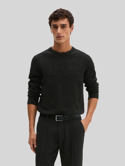 Marc O'Polo Pullover aus Wolle mit Tweedstruktur Black 4