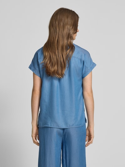 Soyaconcept Blusenshirt mit V-Ausschnitt Modell 'LIV' Jeansblau 5