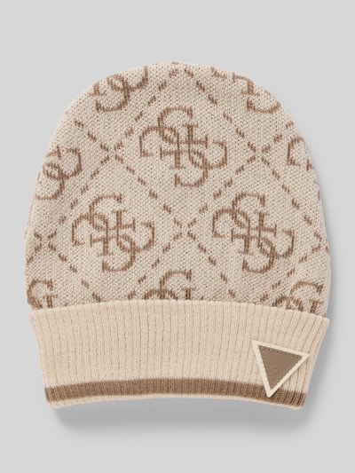 Guess Activewear Beanie mit Label-Patch Modell 'MARZIA' Beige Melange 1