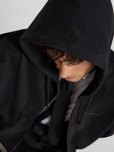 VETEMENTS Oversized Sweatjacke mit Kapuze Black 3