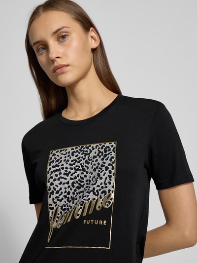 Only T-shirt o kroju regular fit z czystej bawełny model ‘TANYA LIFE’ Czarny 3