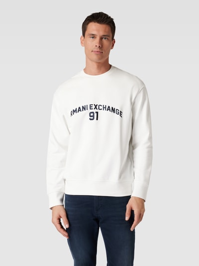 ARMANI EXCHANGE Bluza z wyhaftowanym logo Złamany biały 4