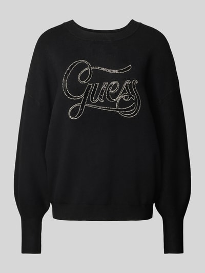 Guess Gebreide pullover met ballonmouwen, model 'LAURA' Zwart - 2