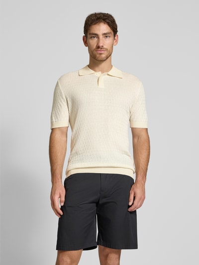 SELECTED HOMME Regular Fit Poloshirt Baumwoll-Lyocell-Mix Modell 'CHANCE' Offwhite 4
