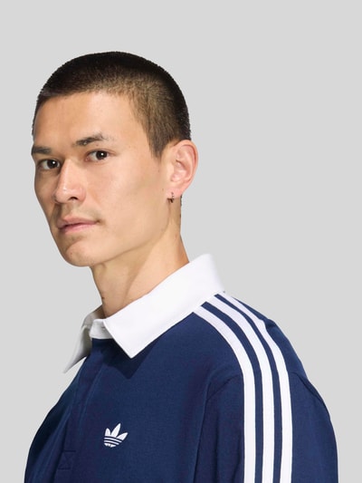 adidas Originals Regular Fit Rugbyshirt aus reiner Baumwolle Marine 3