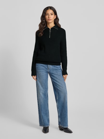 Christian Berg Woman Strickpullover mit Troyer-Kragen Black 1