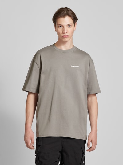 Pegador T-shirt o kroju oversized z logo Średnioszary 4