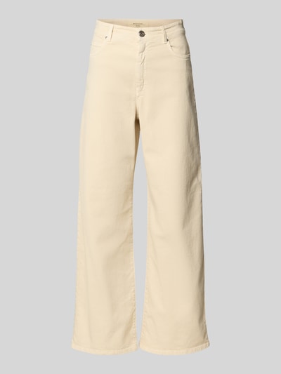 Produktfoto, Regular Fit Wide Leg Jeans aus Baumwoll-Mix Modell 'MEDINA' von Weekend Max Mara in unifarbener Optik, 5-Pocket-Design, Denim-Textur