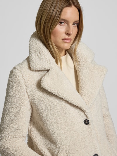 VERO MODA Regular Fit Teddy-Mantel mit Umlegekragen Modell 'KYLIE' Offwhite 3