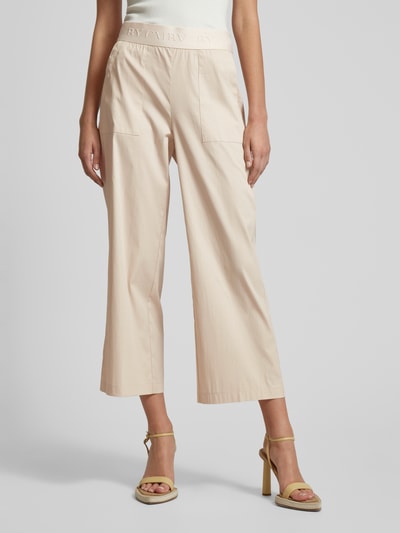 Cambio Wide Leg Stoffhose mit Label-Bund Modell 'CAMERON UTILITY' Beige 4