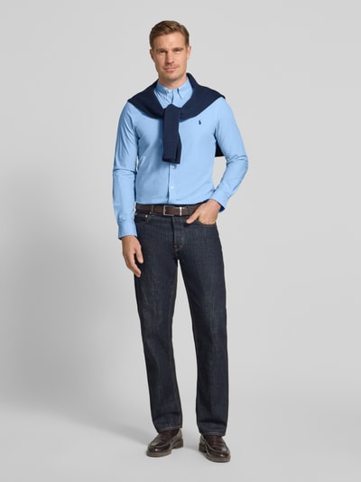 Polo Ralph Lauren Koszula casualowa o kroju slim fit z mieszanki bawełny Niebieski 1