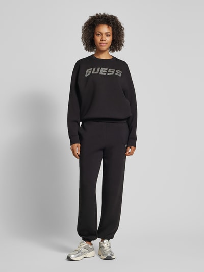 Guess Activewear Tapered Fit Sweatpants mit Label-Print Modell 'CECILIA' Black 1