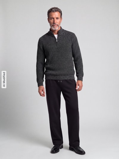 ONLY & SONS troyer o kroju regular fit z krótkim zamkiem błyskawicznym model 'JOIN' Antracytowy 1