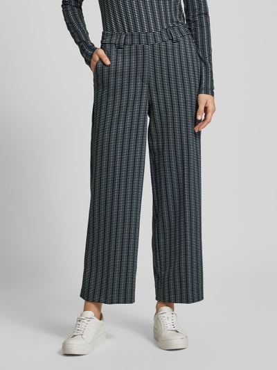 Tom Tailor Cropped Stoffhose mit Viskose und weitem Bein Dunkelgruen 4