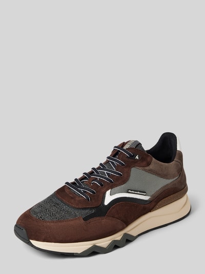 Floris Van Bommel Sneakers met vetersluiting, model 'Zager' Middenbruin - 1