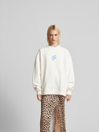 OH APRIL Oversized Sweatshirt mit Label-Print Offwhite 4