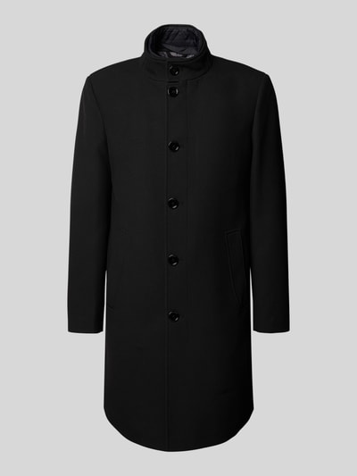Christian Berg Men Regular fit lange jas met opstaande kraag Zwart - 2