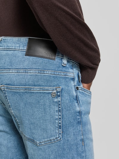 BOSS Orange Straight Fit Jeans aus Baumwoll-Mix Modell 'DELAWARE' Hellblau 3