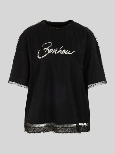 Marc Cain T-Shirt mit Glitzer-Schriftzug Black 2