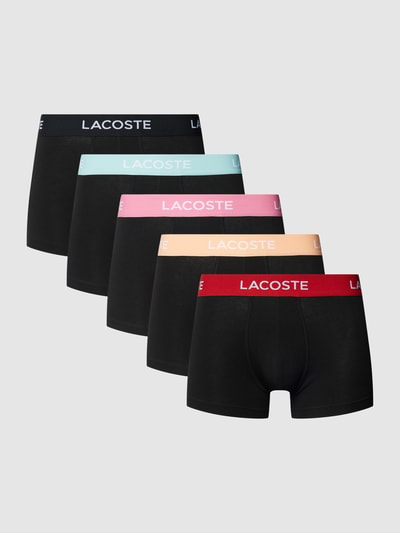 Lacoste Obcisłe bokserki z elastycznym paskiem z logo w zestawie 5 szt. Czarny 1