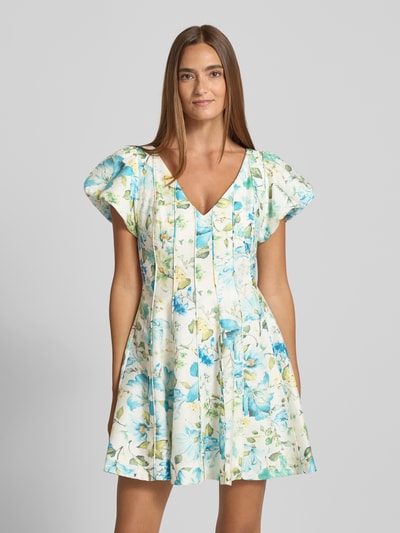 Forever New Ausgestelltes Cocktailkleid aus Lyocell-Mix mit Leinen-Anteil Modell 'CAMDEN' Bleu 4