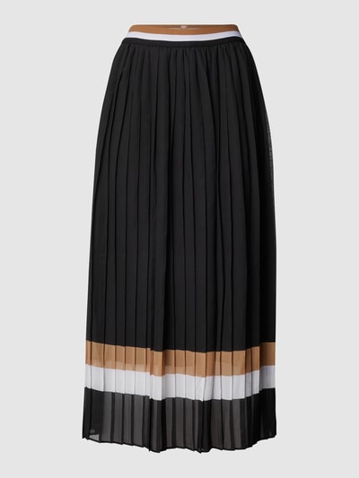 BOSS Black Women Midirok met plissévouwen, model 'Veloa' Zwart - 2