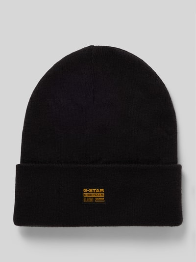 G-Star Raw Czapka beanie z naszywką z logo model ‘Effo’ Czarny 1