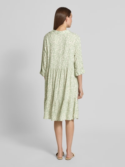 OPUS Knielange jurk in laagjeslook, model 'Walari' Lichtgroen gemêleerd - 5