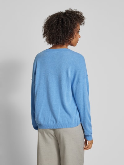 Stefanel Strickpullover mit überschnittenen Schultern Blau 5