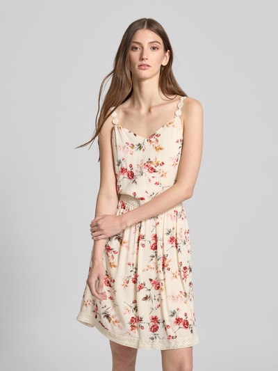 Only Getailleerde mini-jurk van pure viscose, model 'KARMEN' Ecru - 4