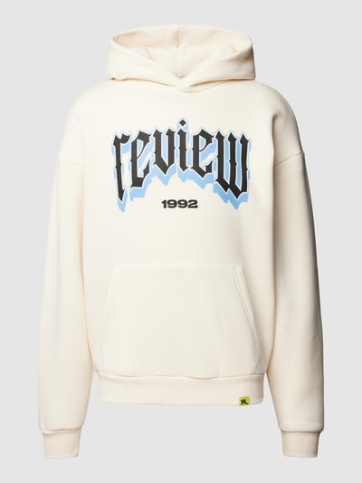 REVIEW Hoodie mit HOLY Print Ecru 2