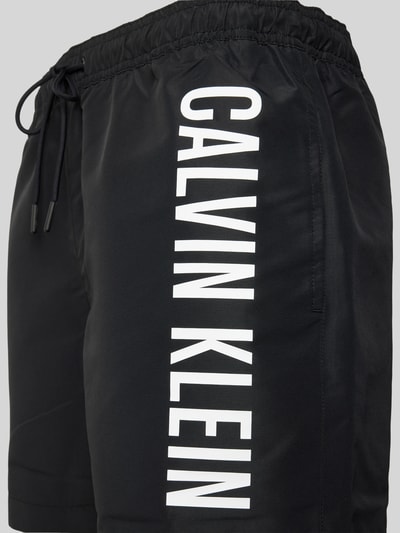 Calvin Klein Underwear Regular fit korte zwembroek met labelprint Zwart - 2