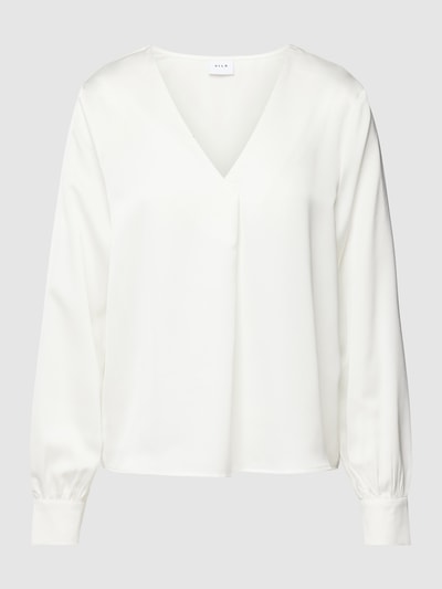 Vila Bluse mit V-Ausschnitt Modell 'ELLETTE' Offwhite 2