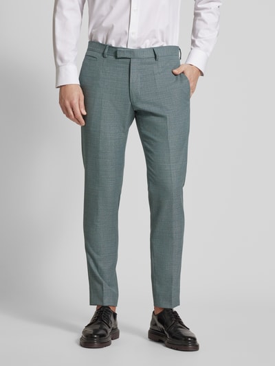 Strellson Slim fit pantalon met persplooien Lichtgroen - 4