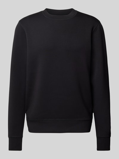 Casual Friday Sweatshirt met ribboorden, model 'Sebastian' Zwart - 2