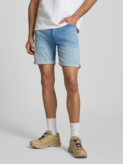 JACK & JONES Jeansshorts im Destroyed-Look Modell 'RICK' Hellblau 4