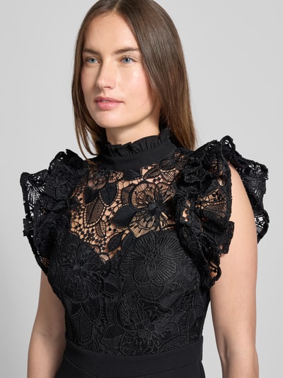 Lipsy Regular Fit Jumpsuit mit floralem Spitzenbesatz Black 3