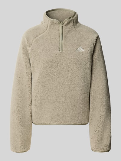 adidas Sportswear Regular Fit Fleecejacke mit Stehkragen Hellgrau 1